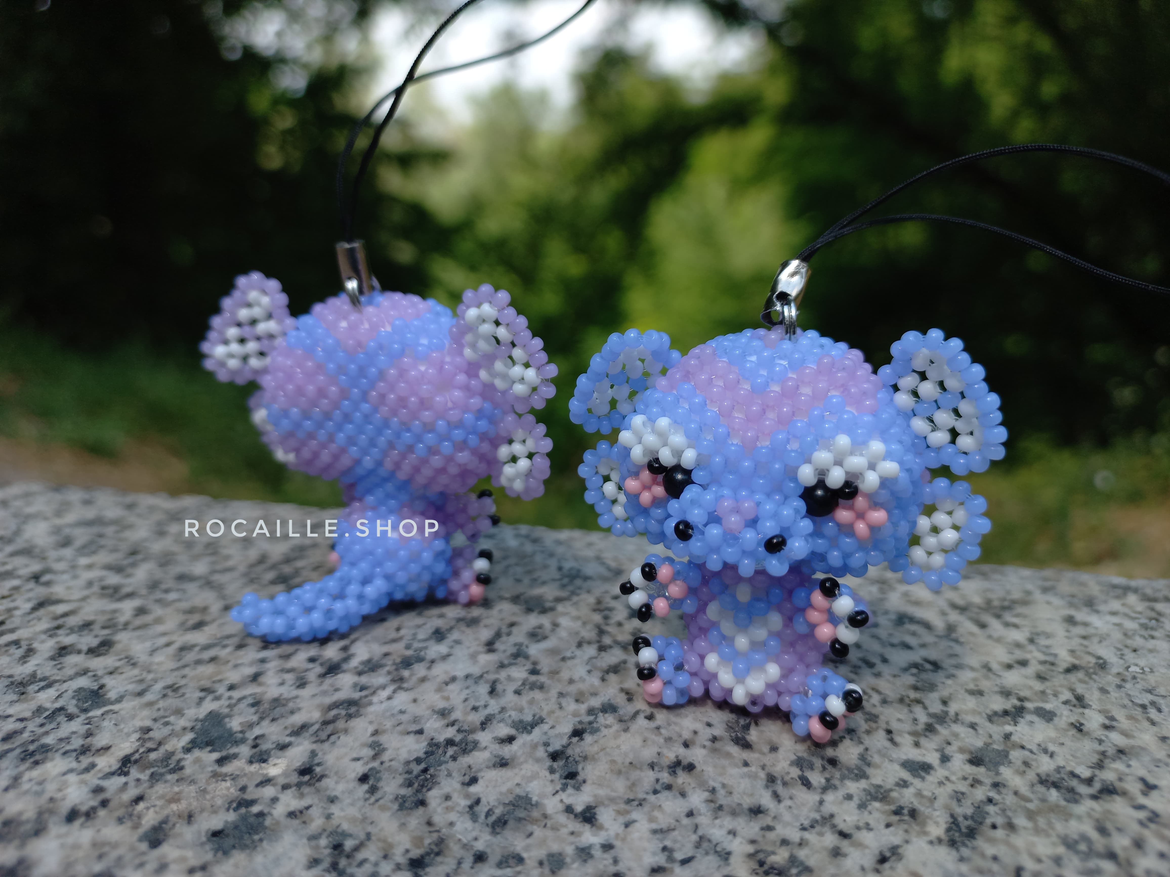 Purple Axolotl made of beads