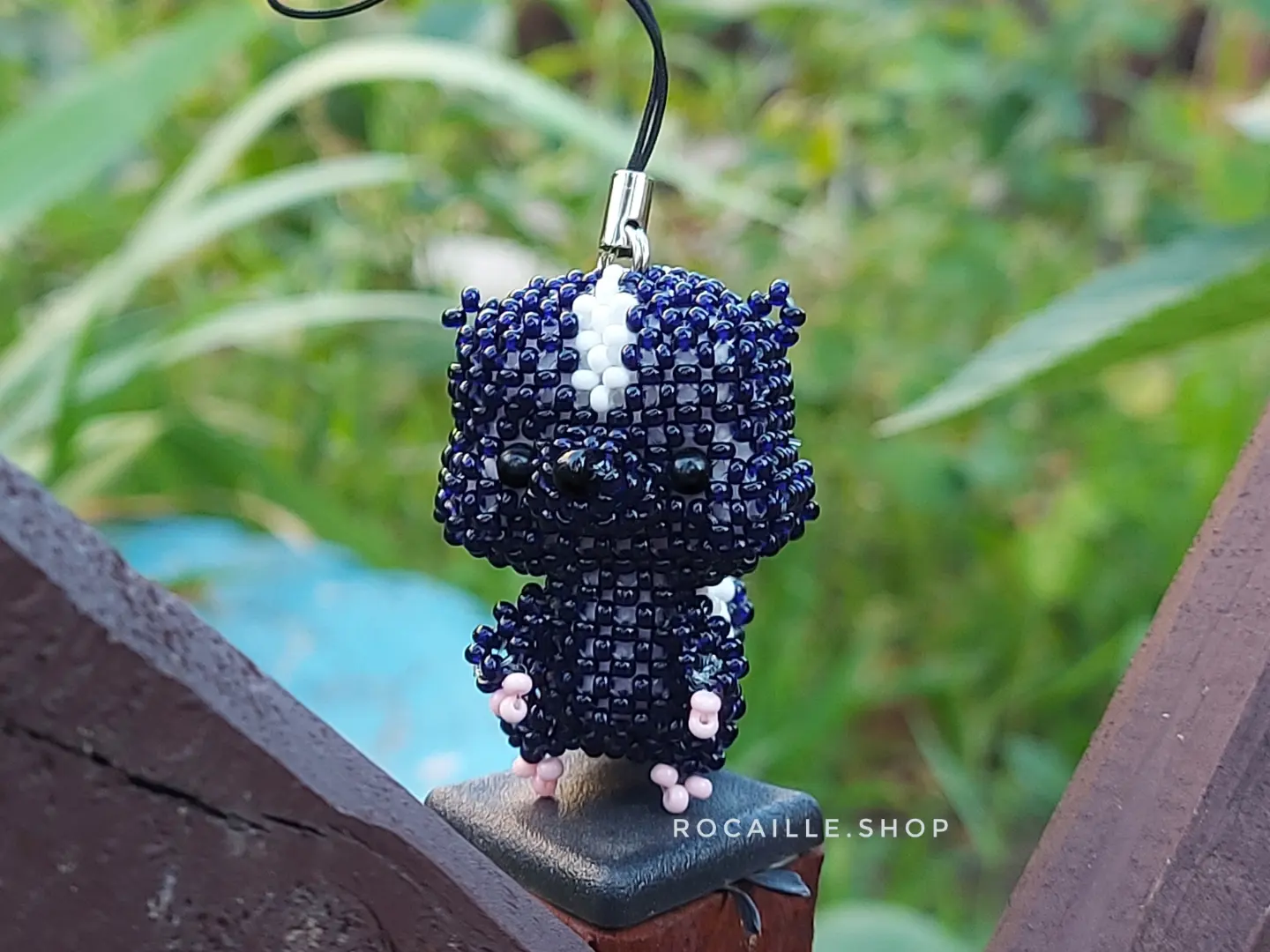 Badger made of beads front view